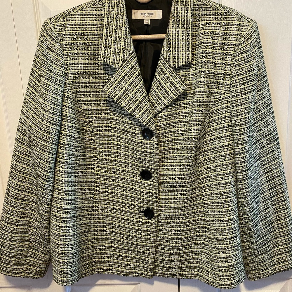 Black, white and bright green Blazer